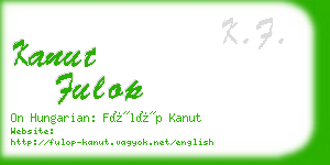 kanut fulop business card